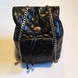 Ariana Grande Quilted Backpack with Gold Straps